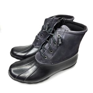 Sperry Saltwater Mainsail Black Leather Duck Boot